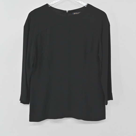 BROOKS BROTHERS Womens Top Size 4 Black Long Sleeve Minimalist Quiet Luxury Chic - Picture 1 of 11